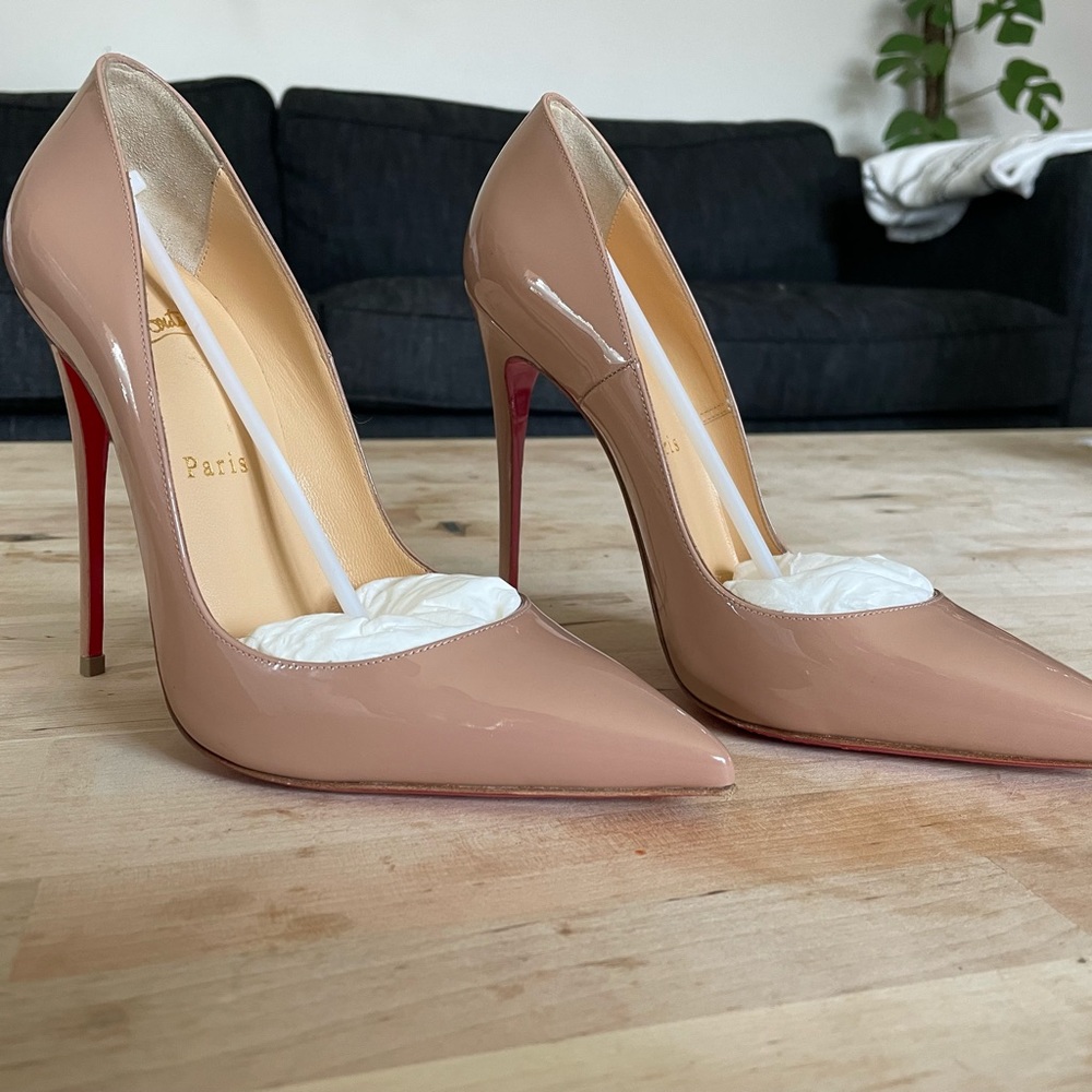 Christian louboutin SO KATE nude patent 120mm